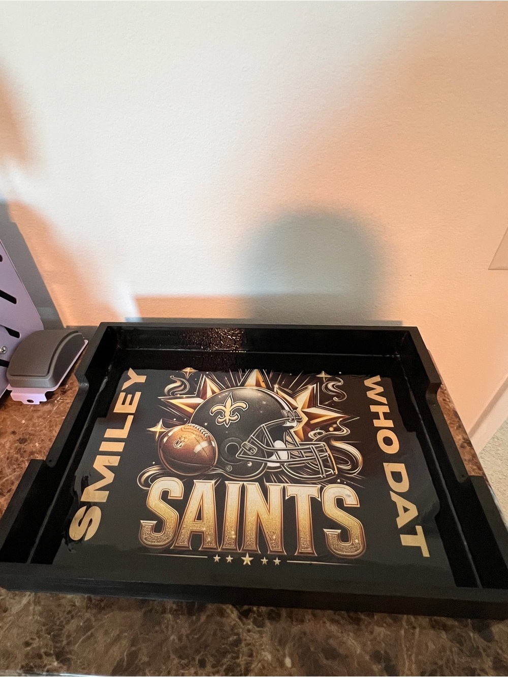 New Orleans Saints Decorative Serving Tray - Black & Gold